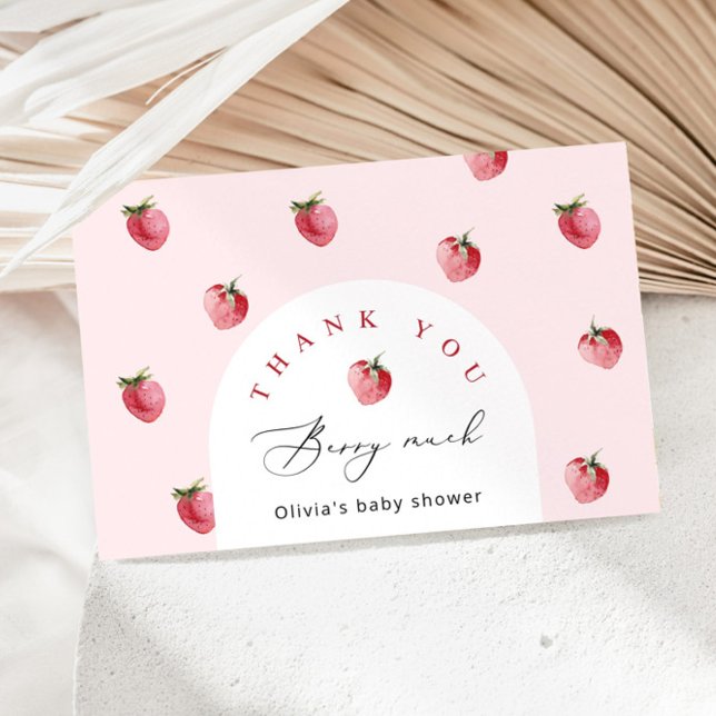 Strawberry Thank you berry much Thank you Card (Creator Uploaded)