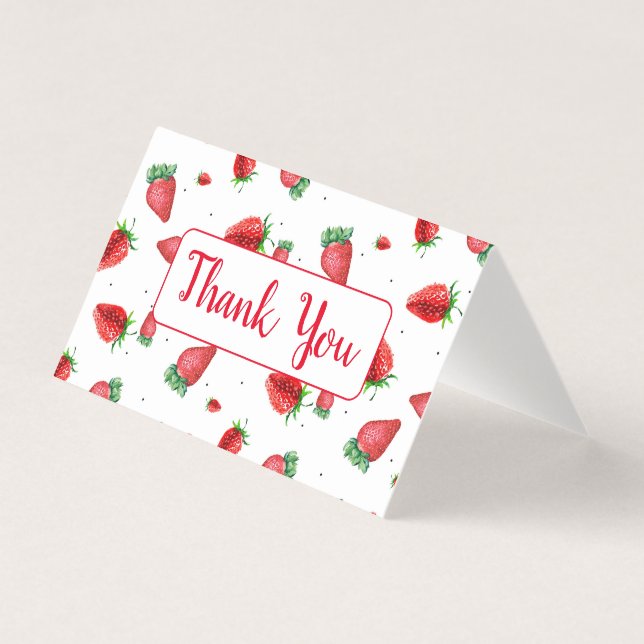 Strawberry thank you card (Front)