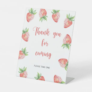 Strawberry \ Thank you for coming  Pedestal Sign