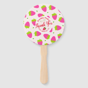 Strawberry  Thank You Hand Fan