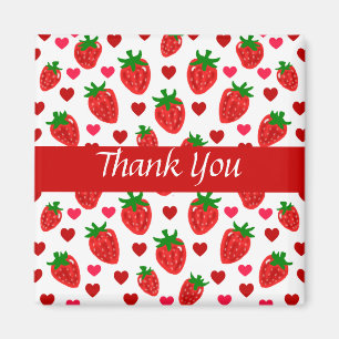 Strawberry Thank You Magnets