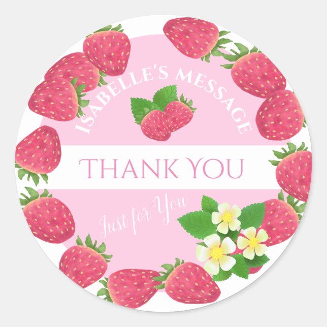 Strawberry Thank You Sticker (Front)