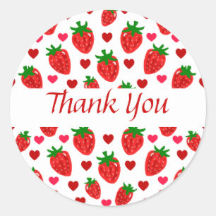 Strawberry Thank You Stickers