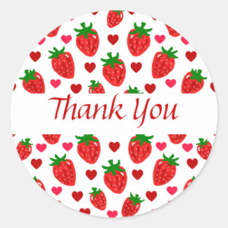 Strawberry Thank You Stickers