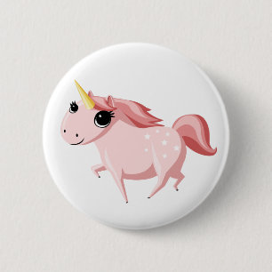 Strawberry the Pink Unicorn 6 Cm Round Badge