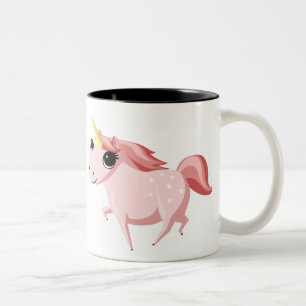 Strawberry the Pink Unicorn Two-Tone Coffee Mug