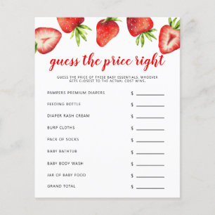Strawberry The Price Right Baby Shower Game