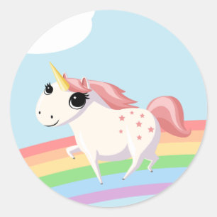 Strawberry the Unicorn Classic Round Sticker
