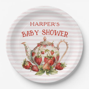 Strawberry Theme Baby Shower Paper Plate
