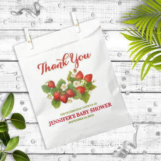 Strawberry Theme Baby Shower Thank You Favour Bags
