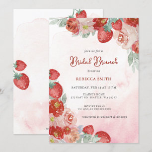 Strawberry Themed Bridal Brunch Party  Invitation