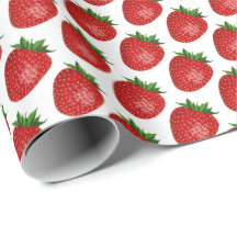 Strawberry Themed Gift Wrap Fruit Design