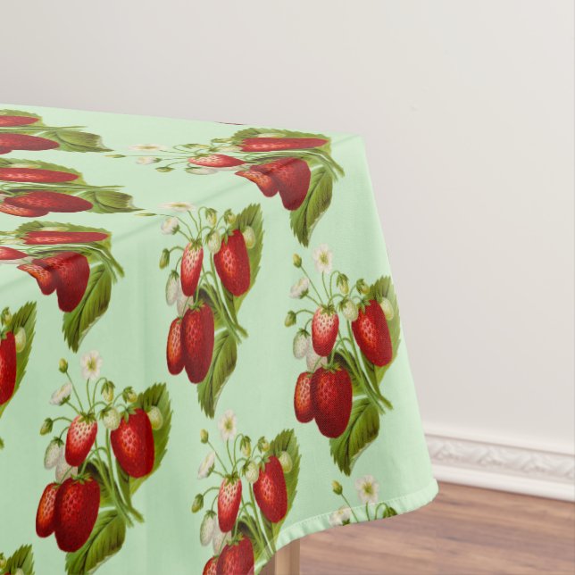 Strawberry Themed Home Decor Tablecloth (In Situ)