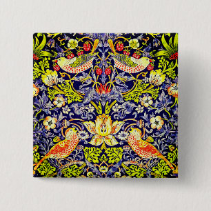 Strawberry Thief Birds William Morris 15 Cm Square Badge