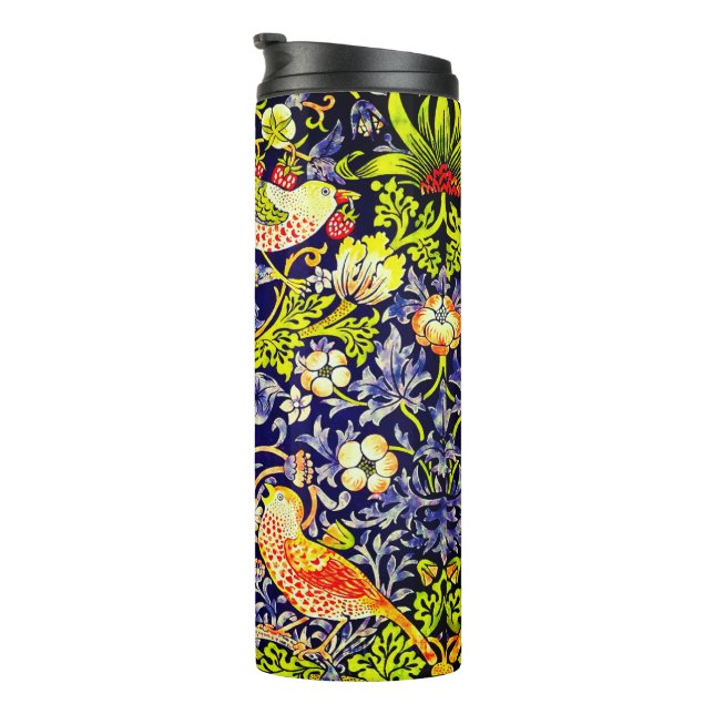 Strawberry Thief Birds William Morris Thermal Tumbler (Rotated Right)