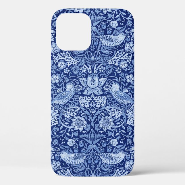 Strawberry Thief Blue Monotone, William Morris Case-Mate iPhone Case (Back)