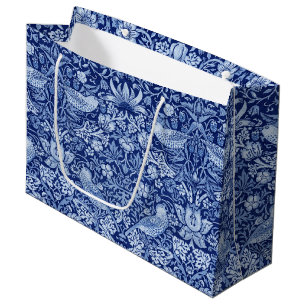 Strawberry Thief Blue Monotone, William Morris Lar Large Gift Bag