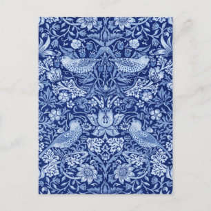 Strawberry Thief Blue Monotone, William Morris Postcard