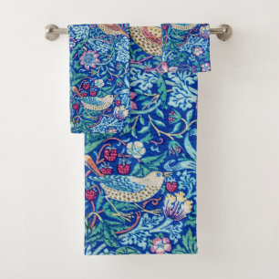 Strawberry Thief Blue, William Morris Bath Towel Set