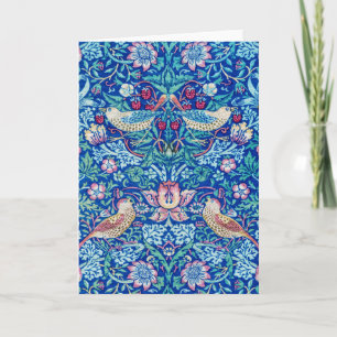 Strawberry Thief Blue, William Morris Card