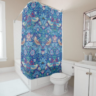 Strawberry Thief Blue, William Morris Shower Curta Curtain