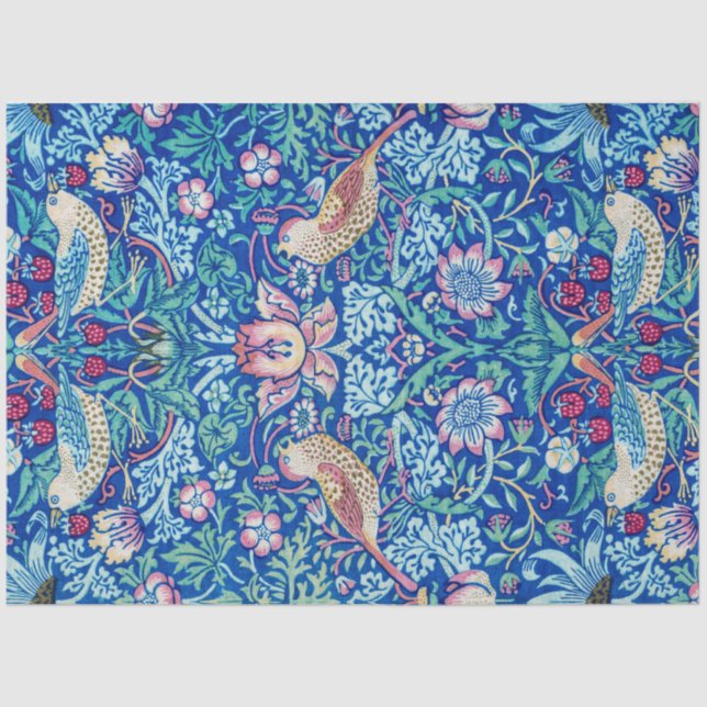 Strawberry Thief Blue, William Morris Tissue Paper (Front)