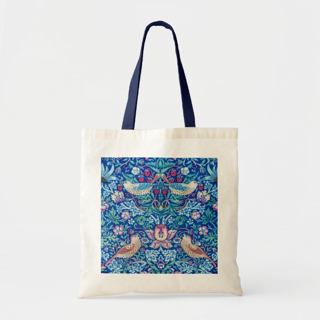 Strawberry Thief Blue, William Morris Tote Bag (Front)