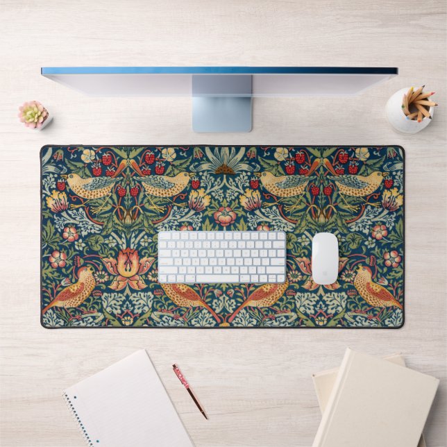 Strawberry Thief by William Morris Desk Mat (Office 1)