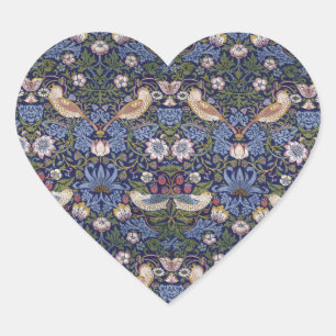 Strawberry Thief by William Morris Heart Sticker
