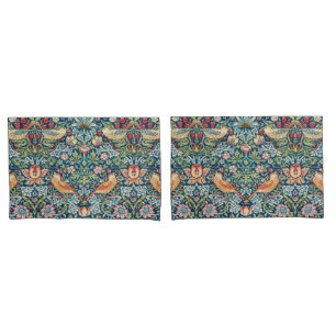 Strawberry Thief by William Morris Indigo Mineral Pillowcase