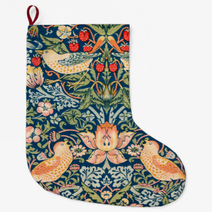 Strawberry Thief (by William Morris) Large Christmas Stocking