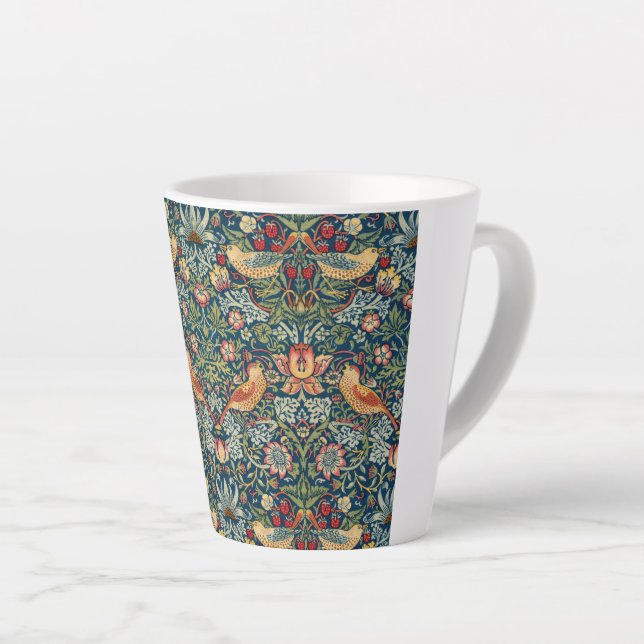 Strawberry Thief by William Morris Latte Mug (Right Angle)