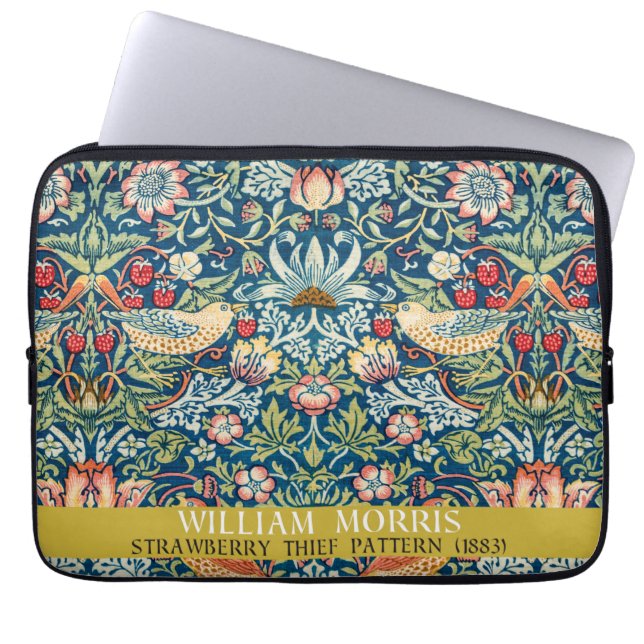 Strawberry thief - Design of William Morris Laptop Sleeve (Front)