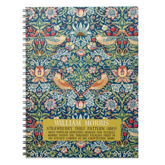 Strawberry thief - Design of William Morris Notebook (Front)