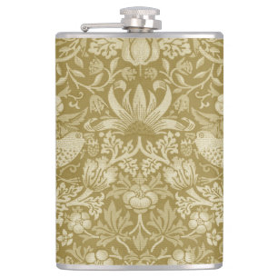 Strawberry Thief Gold, William Morris Hip Flask