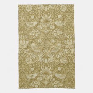 Strawberry Thief Gold, William Morris Tea Towel