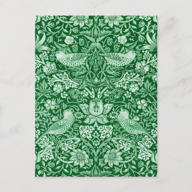 Strawberry Thief Green, William Morris Postcard (Front)