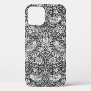 Strawberry Thief Grey, William Morris iPhone 12 Case
