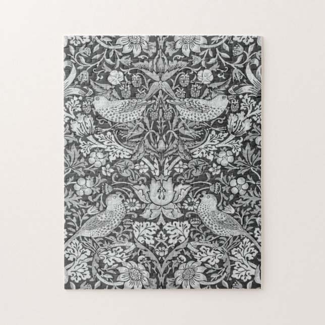 Strawberry Thief Grey, William Morris Jigsaw Puzzle (Vertical)