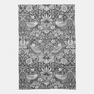 Strawberry Thief Grey, William Morris Tea Towel