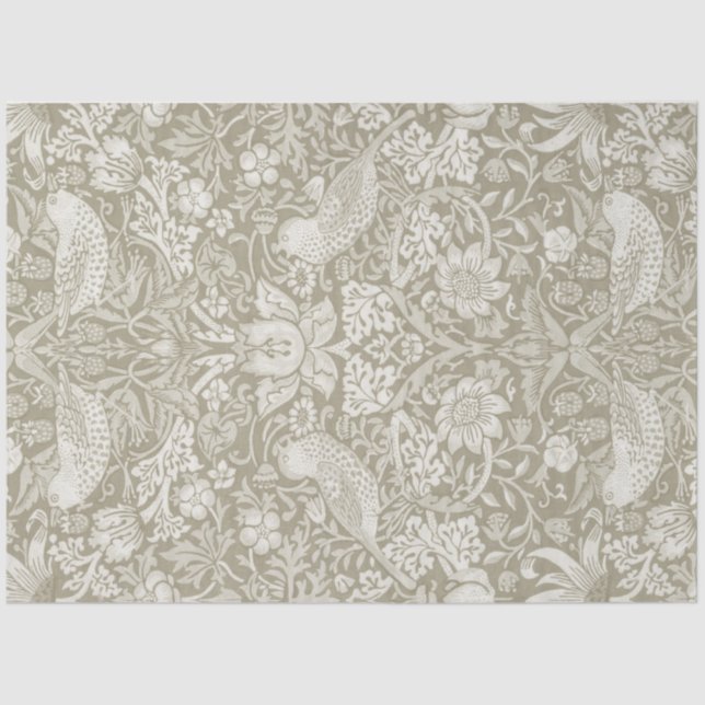 Strawberry Thief Ivory, William Morris Tissue Paper (Front)