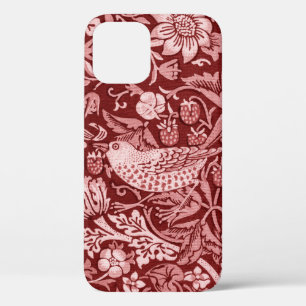 Strawberry Thief Maroon, William Morris iPhone 12 Case