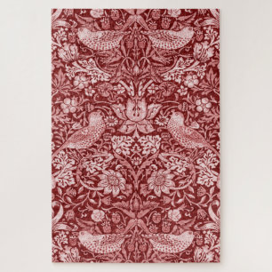 Strawberry Thief Maroon, William Morris Jigsaw Puzzle