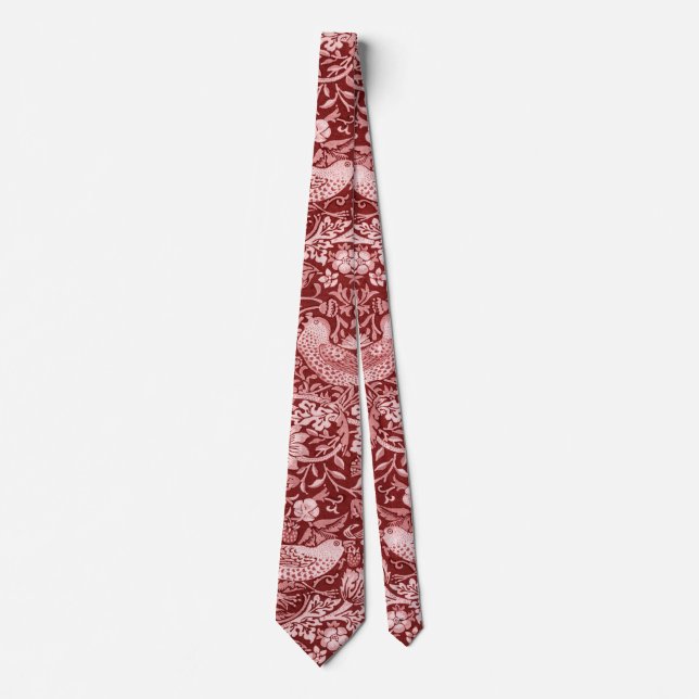 Strawberry Thief Maroon, William Morris Tie (Front)