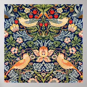 Strawberry Thief Pattern Poster by William Morris