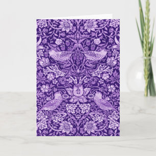 Strawberry Thief Purple, William Morris Card