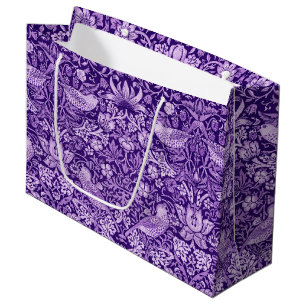 Strawberry Thief Purple, William Morris Large Gift Bag