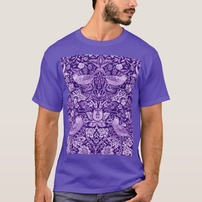 Strawberry Thief Purple, William Morris T-Shirt (Front)