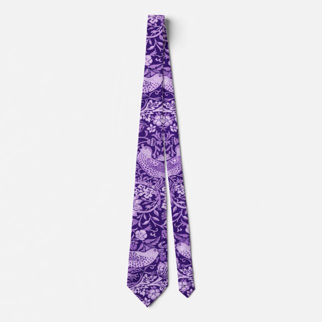 Strawberry Thief Purple, William Morris Tie (Front)