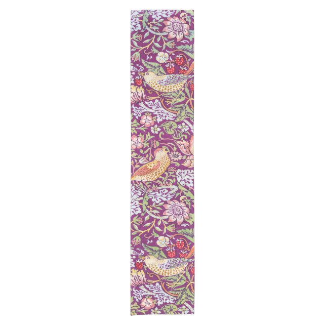 Strawberry Thief Red, William Morris Short Table Runner (Front)